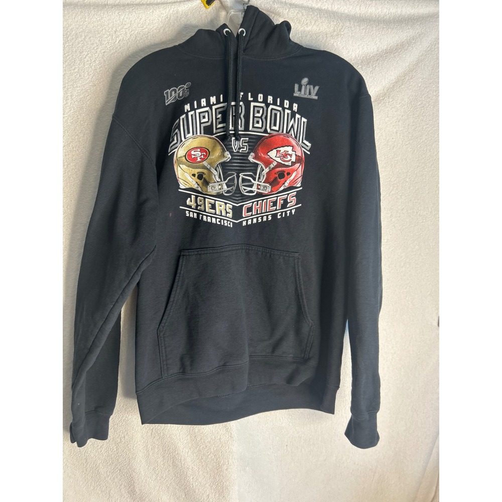 Fanatics Super Bowl LIV 49ers vs Chiefs Miami Florida Hoodie Black Mens M